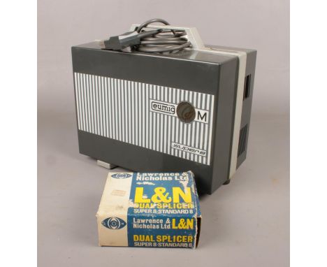 A Eumig Mark M Super 8 projector and boxed Lawrence &amp; Nicholas dual splicer.  
