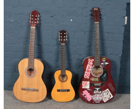 Three acoustic guitars. Stagg, Reynosa and Jose Ferrer.  Tired condition.