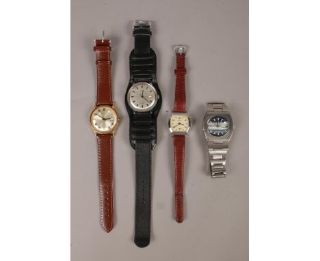 Four vintage mechanical watches - comprising of two gents 'Timex', a ladies Bentima, &amp; 'Edox' bracelet watch.  