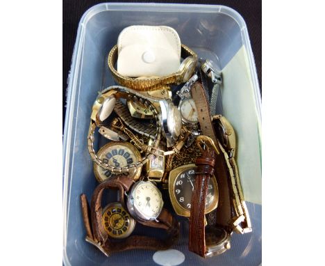 Tray of ladies wrist and pendant watches including Oris, Accurist and Timex