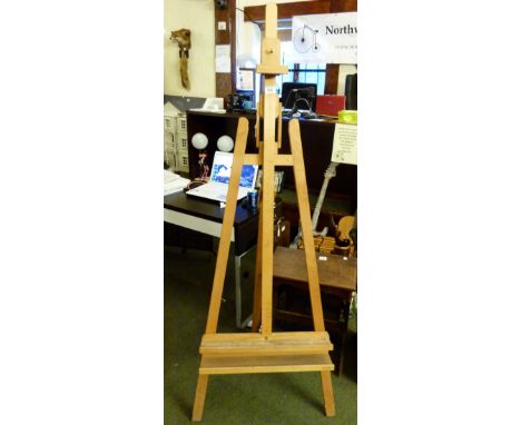 Large floor standing solid ash artists easel made by Mabef. H: 180cm