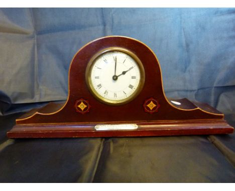 Inlaid wooden mechanical movement Napoleon mantle clock