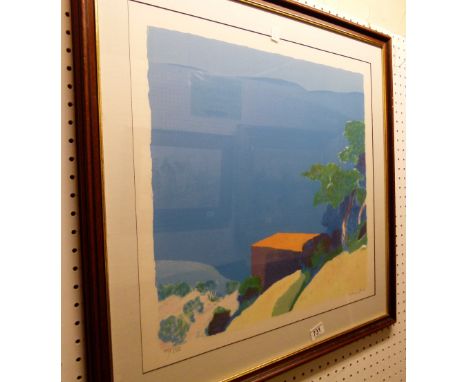 Framed and glazed French limited edition print signed in pencil Roger Muhl