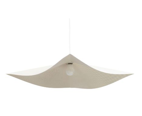 Dutch Perforated ceiling light, circa 1970  Lacquered steel  202cm high, 83cm wide   It is the buyer's responsibility to ensu