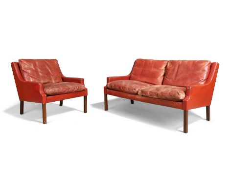 Rud Thygesen (b.1932) for Vejen Polstermobelfabrik   Model 'VP66/2' two seater sofa and 'VP66' armchair, circa 1968  Rosewood
