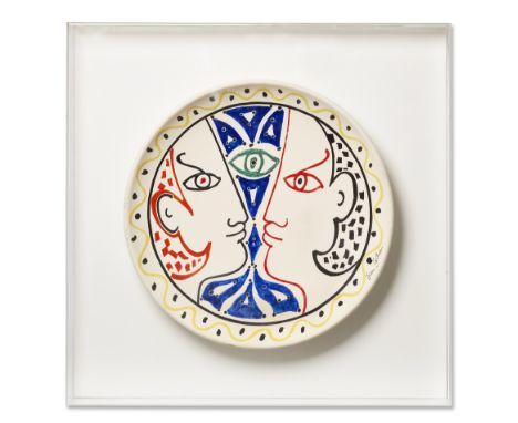 Jean Cocteau (1889-1963) Jeunesse Franco Allemande, from an edition of 5, circa 1963 Partially glazed earthenware With signat