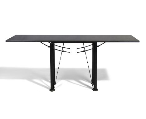 Jean-Michel Wilmotte (b.1948) 'Washington' console table, circa 1983  Lacquered steel, granite  89.5cm high, 203cm wide, 44cm