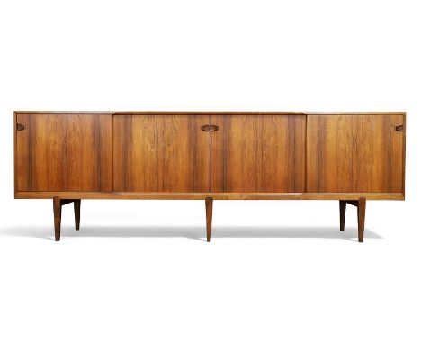 Henry Rosengren Hansen for Brande Møbelfabrik Model '49' sideboard, circa 1960  Rosewood  Manufacturer's label to interior  8