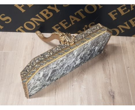 A REPRODUCTION GILT HALL SHELF 64CM BY 31CM