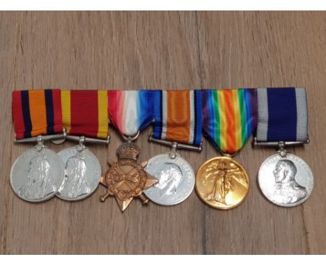 A SET OF 6 MEDALS TO INCLUDE QUEENS SOUTH AFRICA MEDAL NO CLASP TO T DYER E.R.A. 4 CL HMS TERRIBLE VF CHINA WAR MEDAL 1900 NO