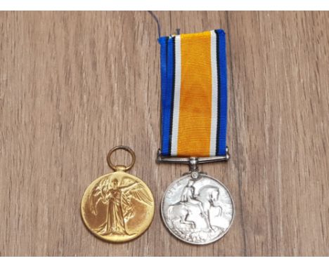 A PAIR OF WORLD WAR 1 BRITISH WAR MEDALS TO INCLUDE THE VICTORY MEDAL 4813 SPR GUPSDALE R E