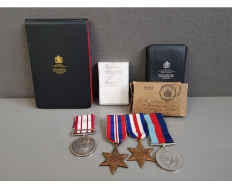 MEDALS GROUP OF FOUR 1939-45 STAR FRANCE AND GERMANY STAR, WAR MEDAL ALSO NAVAL GENERAL SERVICE MEDAL CLASP MINE SWEEPING 194