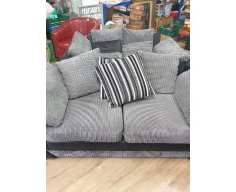 MODERN 2 TONE 3 SEATER SOFA TOGETHER WITH MATCHING 2 SEATER