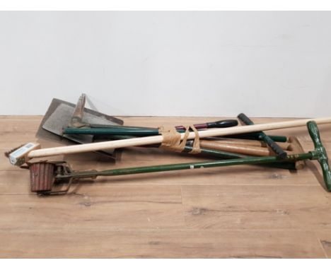2 BUNDLES OF MISCELLANEOUS TOOLS INC SHOVELS ETC