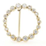 Brosche in 585er Gold mit Brillanten