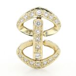 Perlenraffer in 585er Gold mit Brillanten, Diamanten