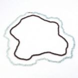 2 Edelsteinketten, Aquamarin und Granat