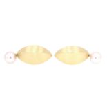 Paar Ohrclips in 750er Gold mit Zuchtperlen