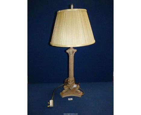 A good quality classical style table Lamp with silk shade.