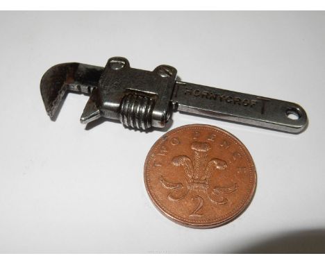 A most uncommon miniature "Thorneycroft" adjustable Spanner, only 2 11/16" long.