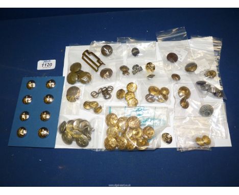 A quantity of mixed Army and Royal Navy buttons, etc.