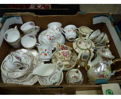 A quantity of part tea sets including; Royal Cauldron, Royal Albert 'Summer Breeze' cups &amp; saucers, Lustreware tea set de