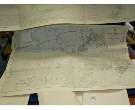 A large quantity of circa 1970's Ordnance Survey admiralty charts of the British isles including Poole harbour.