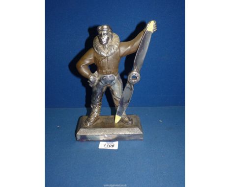 A 1930's novelty Aviator lighter, 9 1/2'' tall.