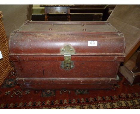 A Victorian travelling trunk, 19 1/2" wide x 12" deep x 13" high.