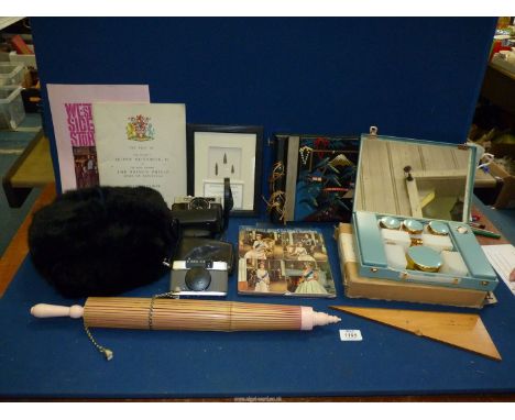 A quantity of miscellanea including; Sirram Beauty Box in original packing box, souvenir of the late Queen's visit to Herefor