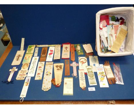 A quantity of Bookmarks including vintage, religious, Gloucester Cathedral, wire haired Fox Terrier with Burns quote, needlep