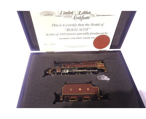 Bachmann Royal Scot no 6100 LMS Red limited edition 1000 pieces in wooden presentation box, with certificate. P&amp;P Group 1