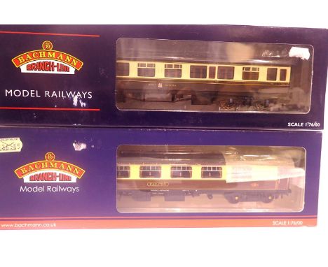 Two Bachmann coaches; 39-280B Pullman Falcon, 34-127 Collett 1st/3rd chocolate/cream GWR. P&amp;P Group 1 (£14+VAT for the fi