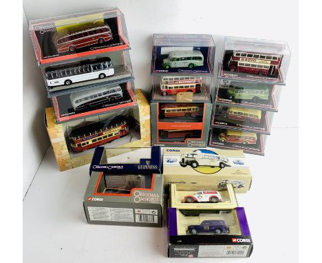 16x Diecast Models - Mostly Omnibus Buses - Boxed. P&amp;P Group 3 (£25+VAT for the first lot and £5+VAT for subsequent lots)