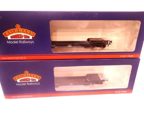 Two Bachmann 33-902 Bogie Well Wagon Departmental Black. P&amp;P Group 1 (£14+VAT for the first lot and £1+VAT for subsequent