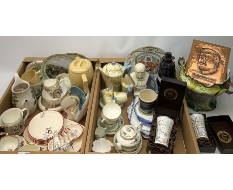 Commemorative ware including Shelley etc, together with a small Wedgwood Jasperware plate detailed with the profile of Sir Wi