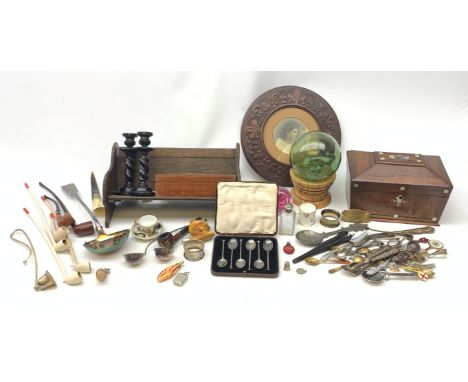 A group of assorted collectables, to include a cased set of silver teaspoons, hallmarked Cooper Brothers &amp; Sons Ltd Sheff