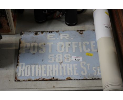 An enamel post office sign