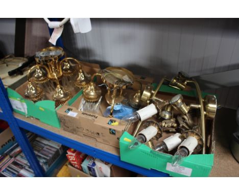 Three boxes of various light fittings