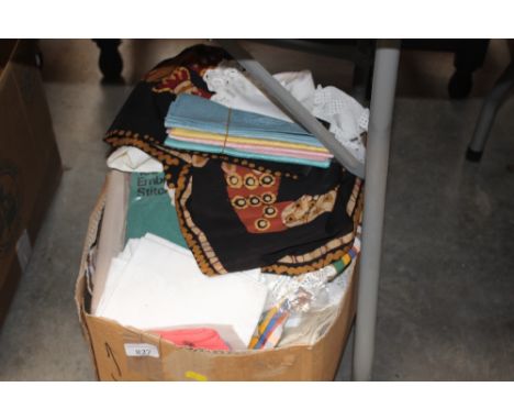 A box of various textiles