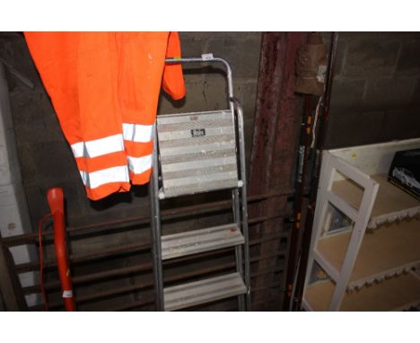 An aluminium step ladder