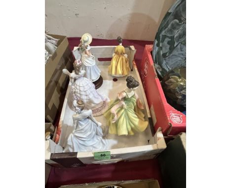 Five Royal Doulton and Royal Worcester figurines 