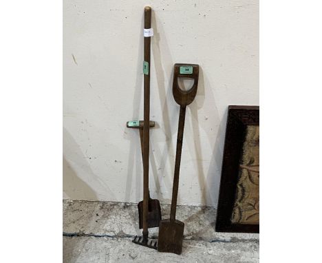 Three vintage children's beach tools