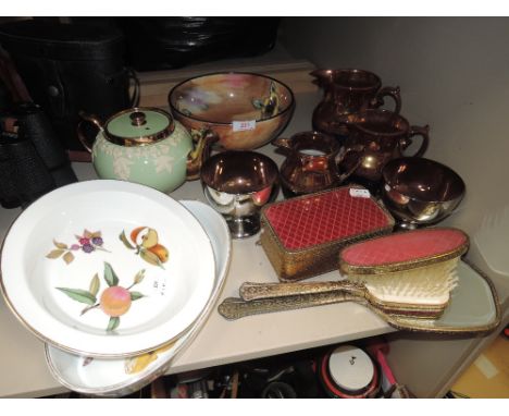 A selection of ceramics including Royal Worcester dishes and Viola ware fruit bowl