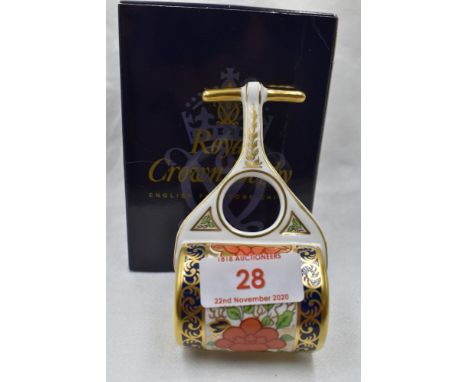 A Royal Crown Derby Garden Roller, with box