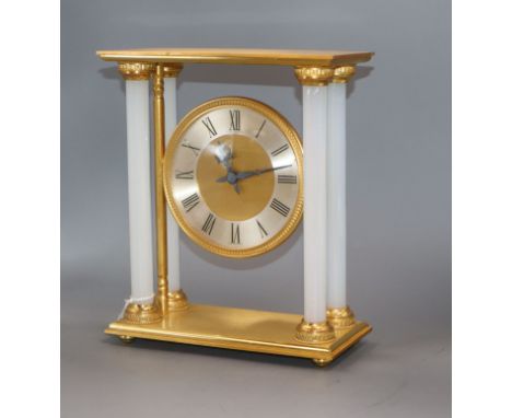 A gilt and glass Portico clock, signed Hour Lavigne height 26cm
