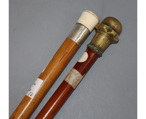 A bailiff's walking stick and sovereign case stick