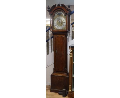 An 18th century oak 8 day longcase clock, with moonphase dial by John Smith, Chester H.approx. 225cm