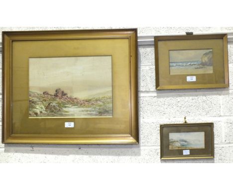 R Southy, 'Dartmoor Near Vixen Tor', a signed watercolour, 25.5 x 36cm, titled label with artist's name as Rubens Southey and