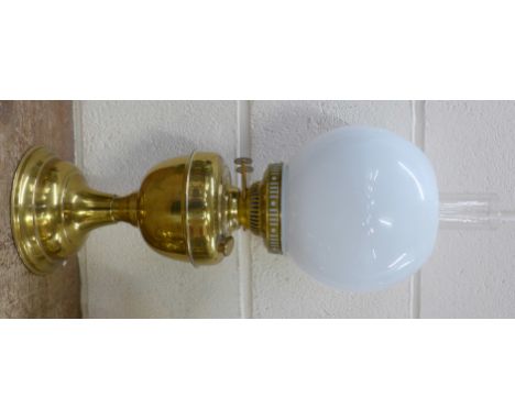 A brass oil lamp